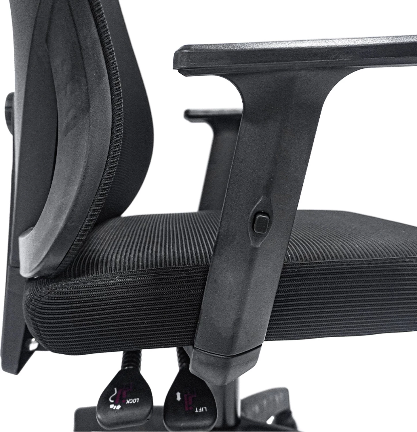 Pisaniški stol MEXER črna mreža-črna kovinska osnova-nylon okvir 60x49x130Hcm