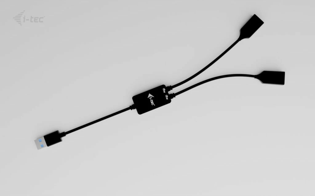 USB-HUB 2 vrat 2x USB-A 3.2 Gen 1, črn, I-Tec