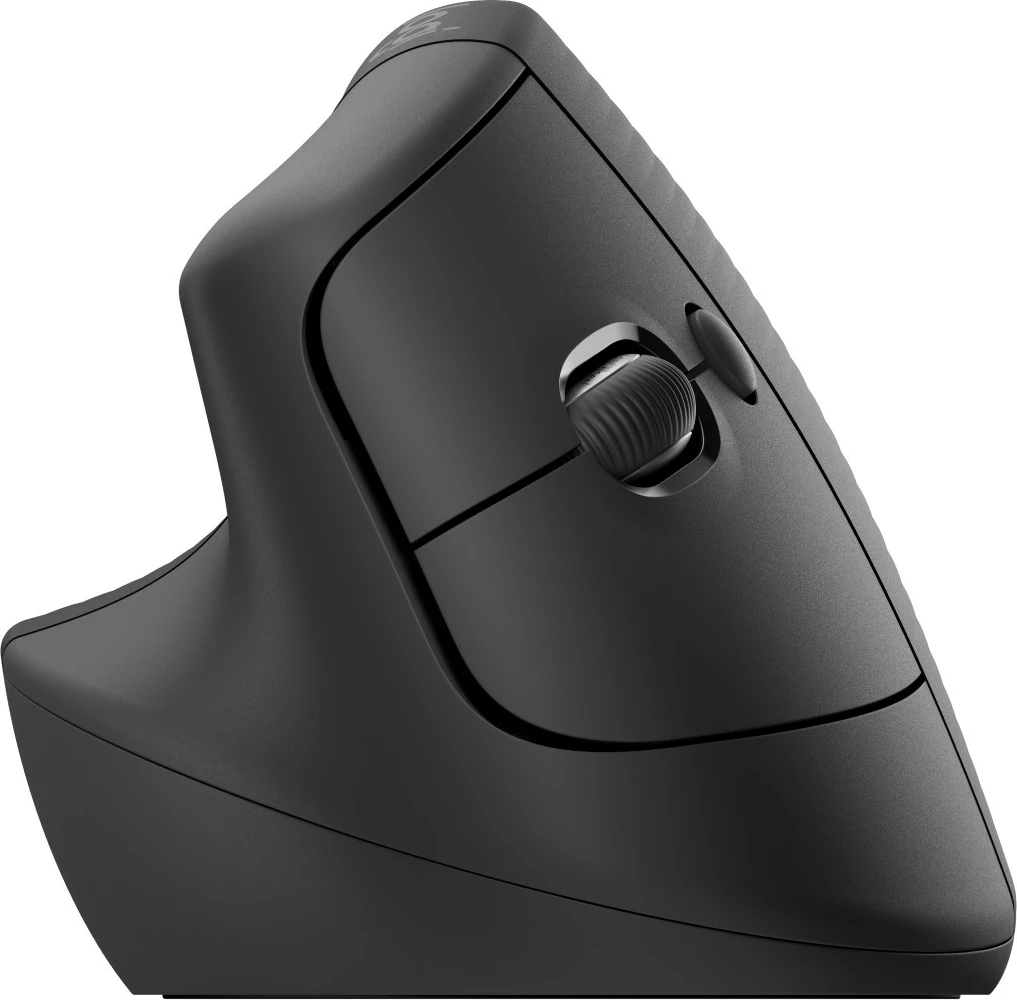 Vertikalni ergonomski miška Logitech Lift, levi, RF brezžično + Bluetooth, 4000 DPI, grafit