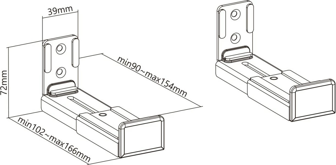 Stenski nosilec za soundbar Maclean MC-932, črn, komplet