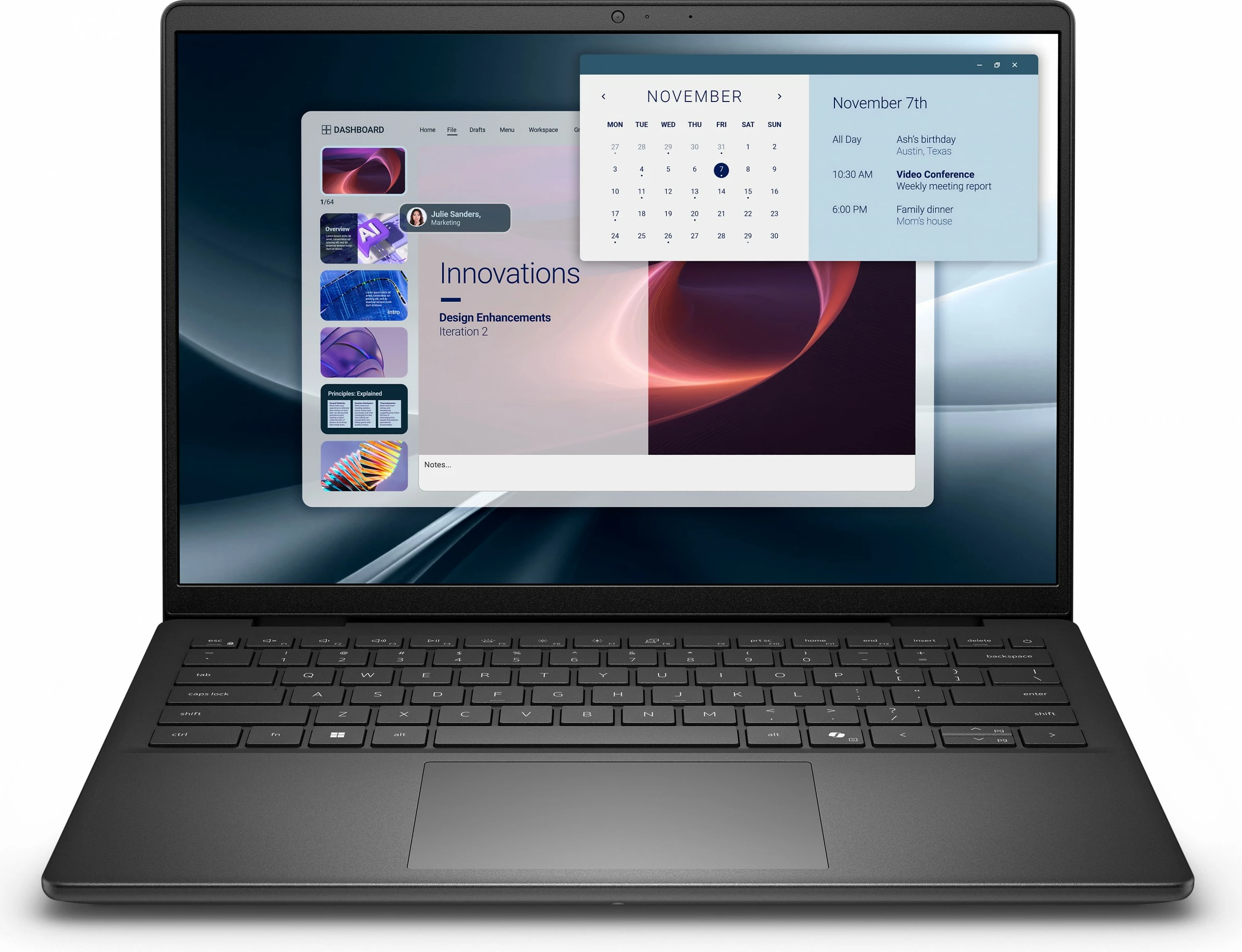 Prenosnik 14" FHD+ z AMD Ryzen 7-250, 16GB RAM, 512GB SSD, AMD Radeon, Windows 11 Pro — Dell Pro 14 Essential PV14255, črn