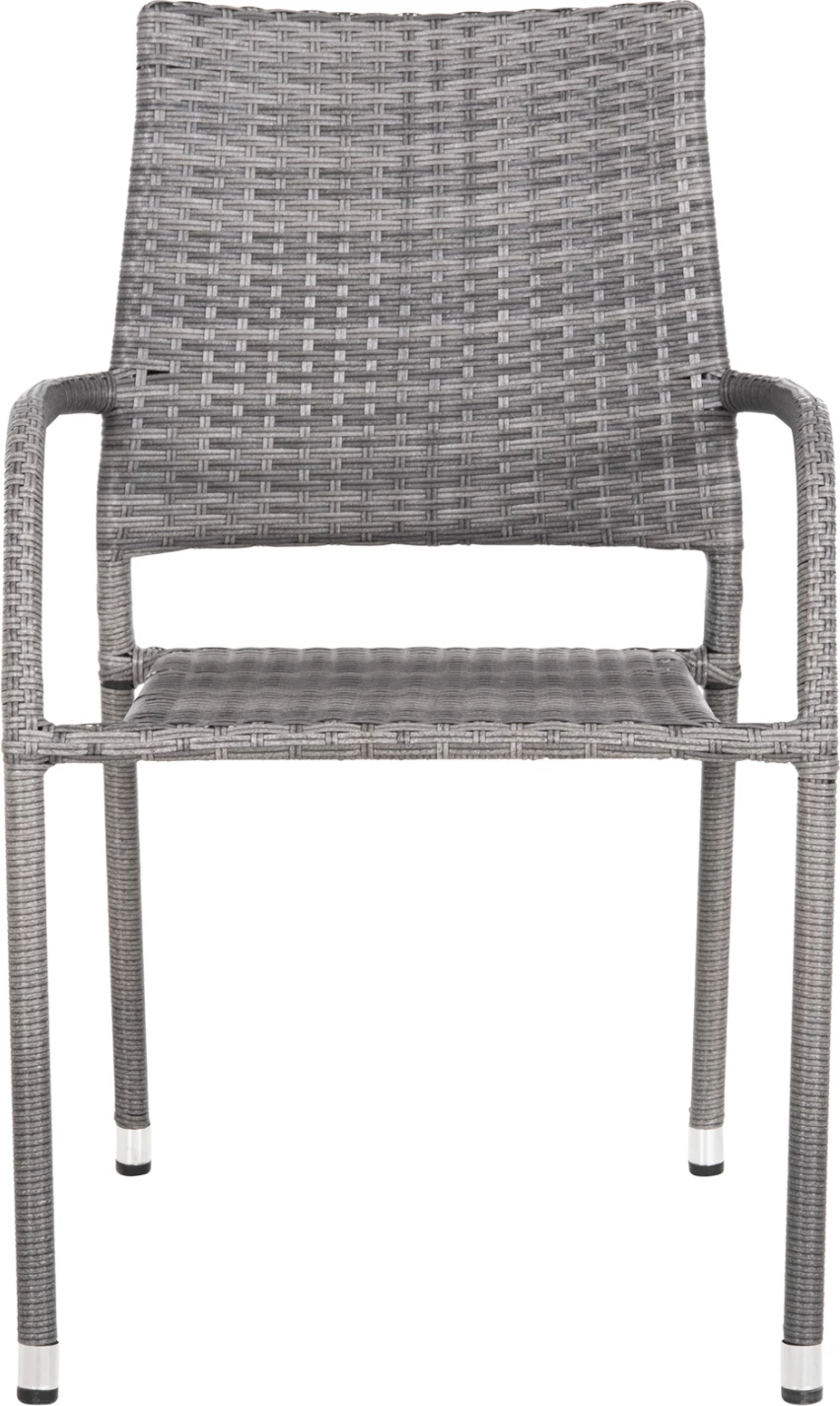 Vrtni naslanjač MORNER FH6074.02 kovinski-sivi pleteni 55x58x87H