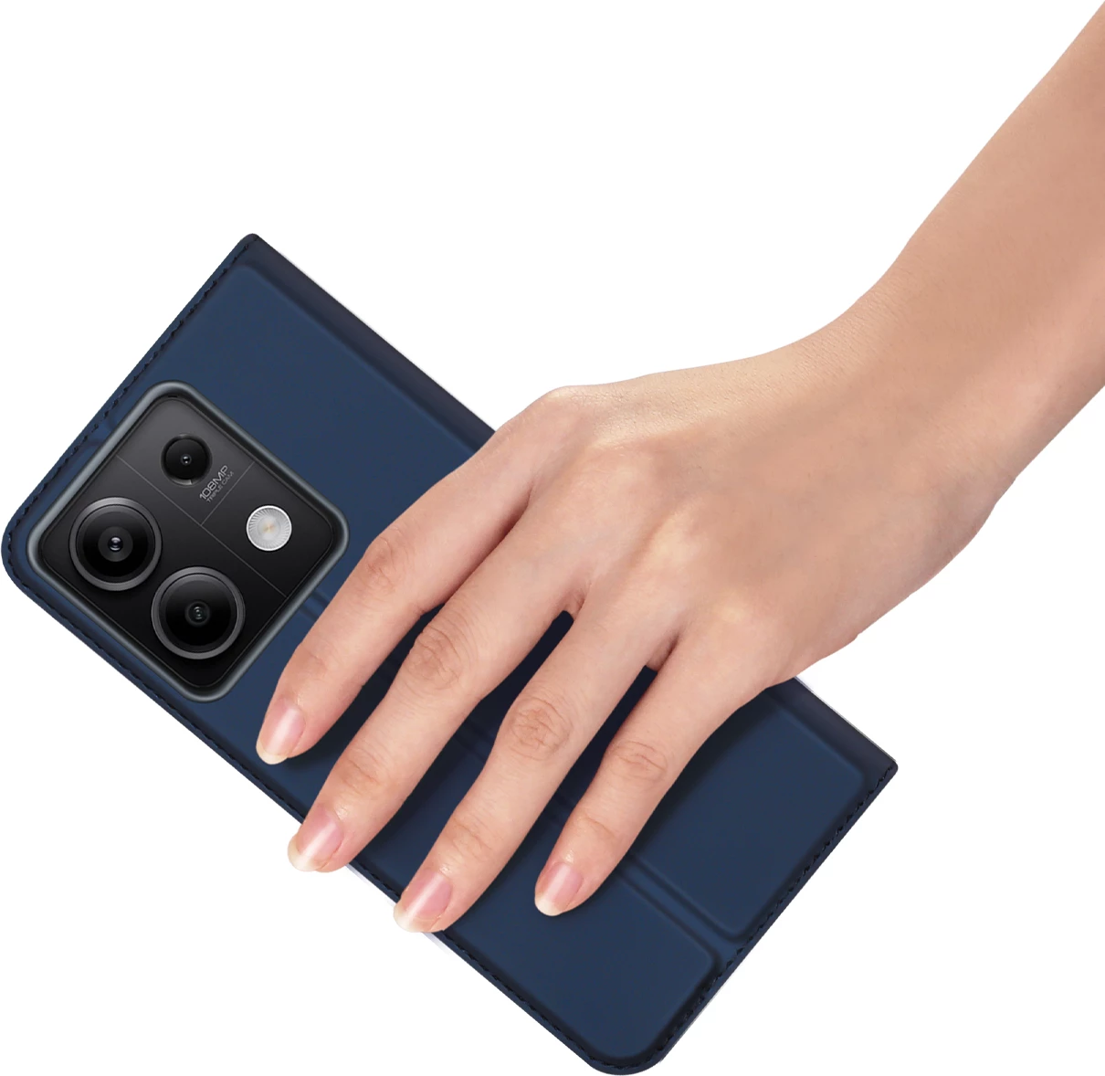 Ovitek za telefon z zapiralom in žepom za kartice, moder, Dux Ducis Skin Pro za Xiaomi Redmi Note 13 5G