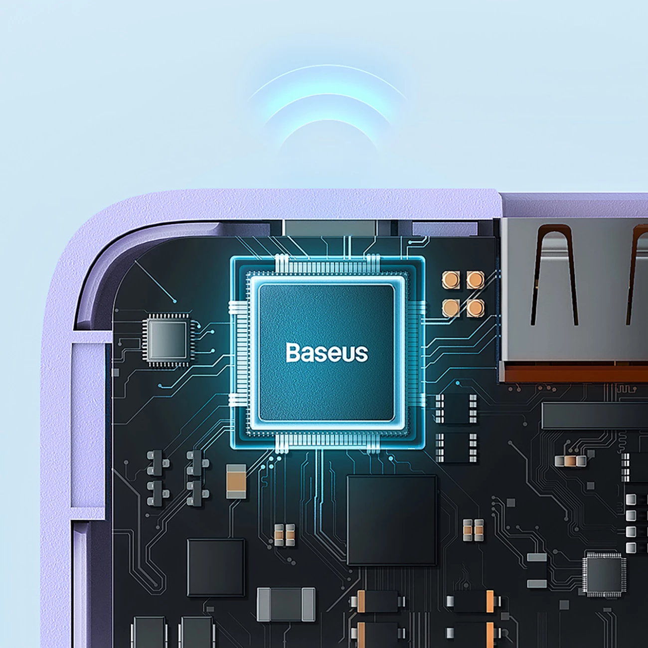 Powerbank 10000 mAh, 20 W, vijoličen - Baseus Airpow