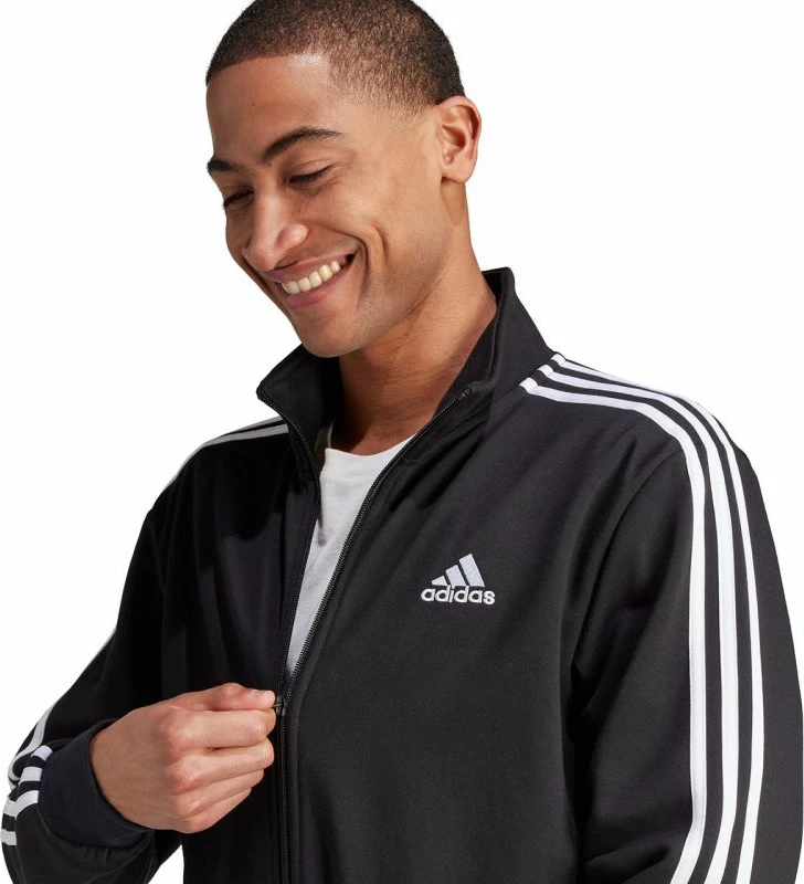 Trenerka adidas Basic 3-Stripes Fleece, črna