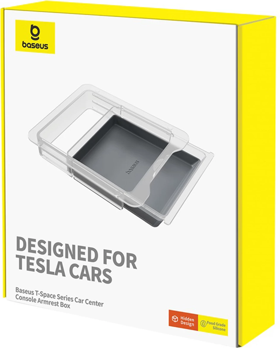Avtomobilski organizator Baseus T-Space Series za Tesla Model 3/Y, silikon, siva