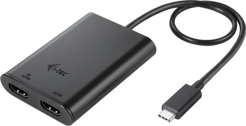 Adapter USB-C z dvojno 4K/60Hz (enoten 8K/30Hz) i-tec, črn