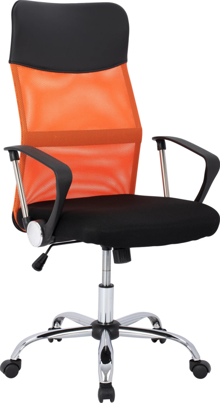 Pisarniški stol FH1000.02 Črna Oranžna Mreža kromirane noge 61x58x118