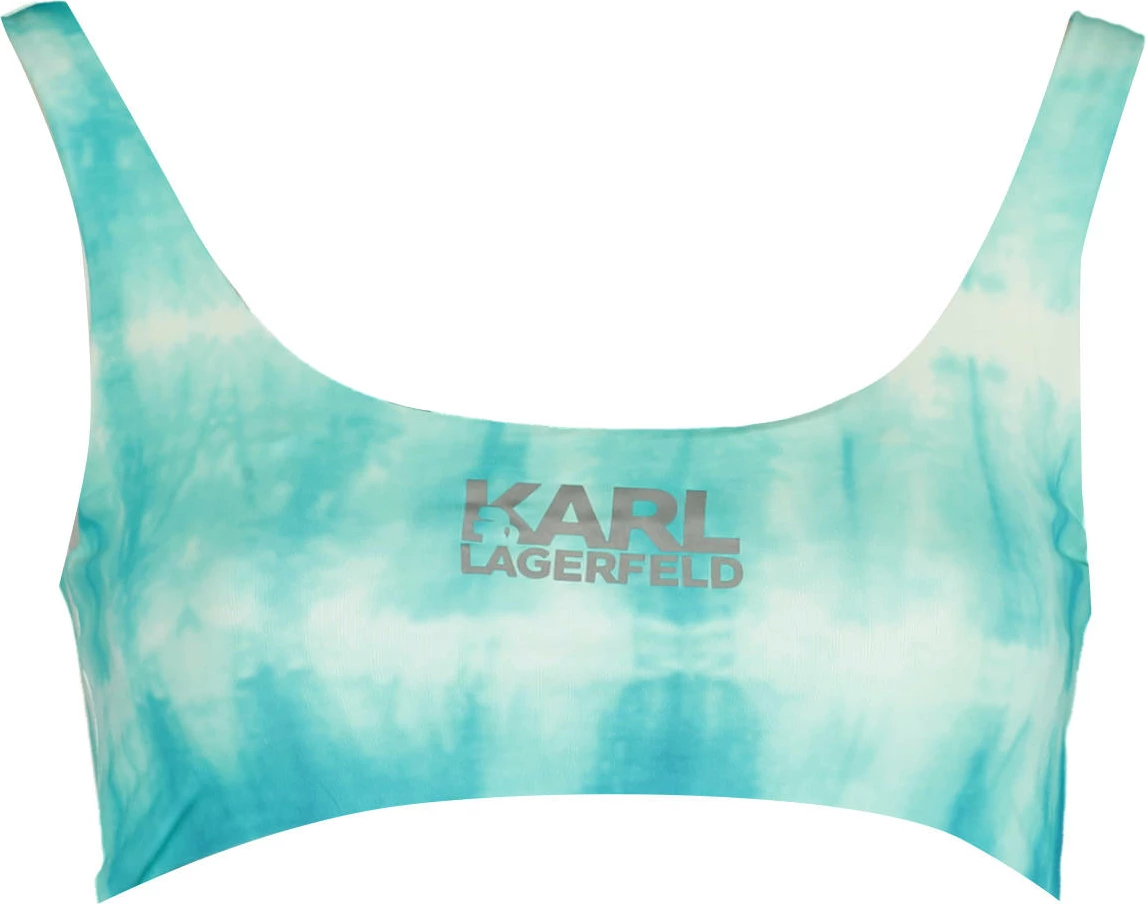 Športne bikinke KARL LAGERFELD BEACHWEAR za ženske, svetlo modre