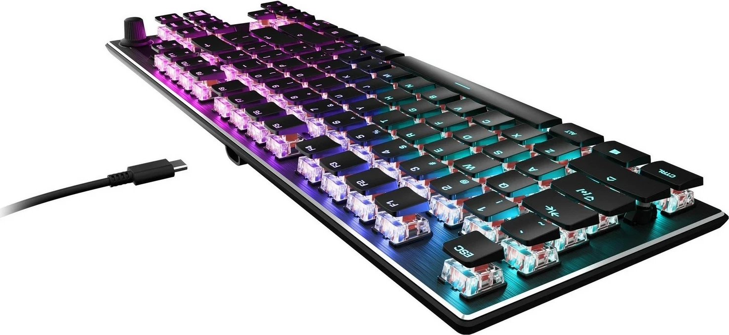 Mehanikalna igralna tipkovnica Vulcan TKL AIMO, Turtle Beach, RGB, linearna, US, črna