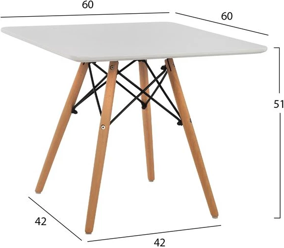 Minimalistična otroška miza FH8452.01 bela 60x60x51