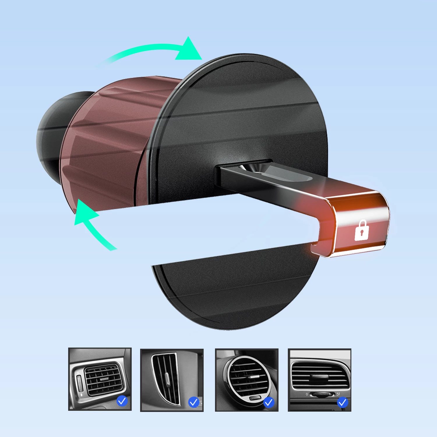 Držalo za pametni telefon za prezračevalno rešetko Dudao F2+, samodejno prijemanje, črno