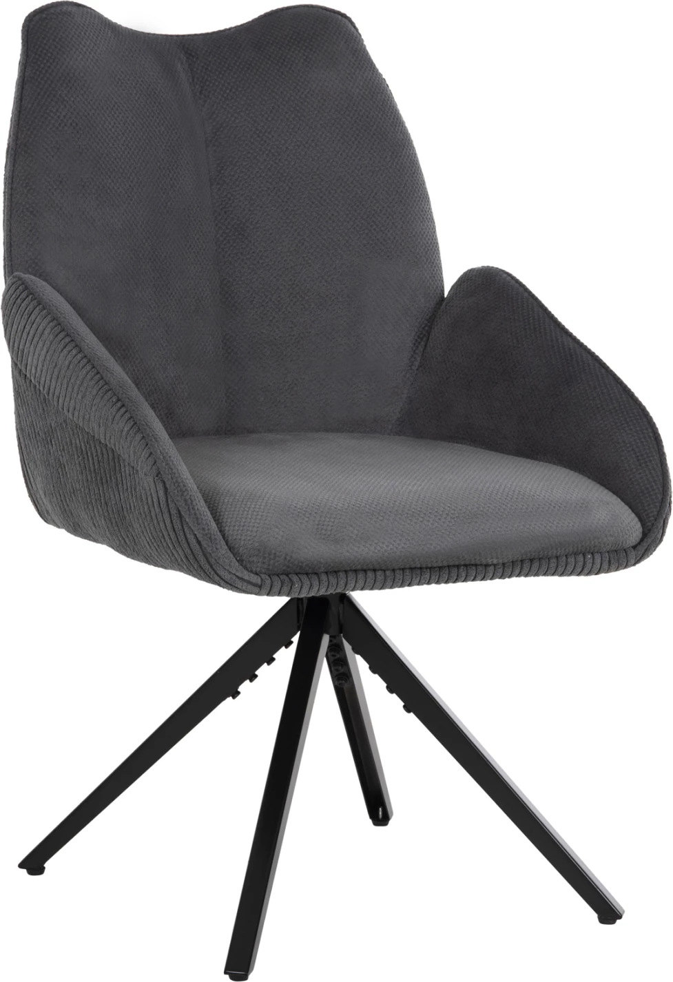 Jedilni naslanjač SHAI FH9844.03 sivo blago-črna kovinska osnova 61x63x93Hcm, set 2 kosov