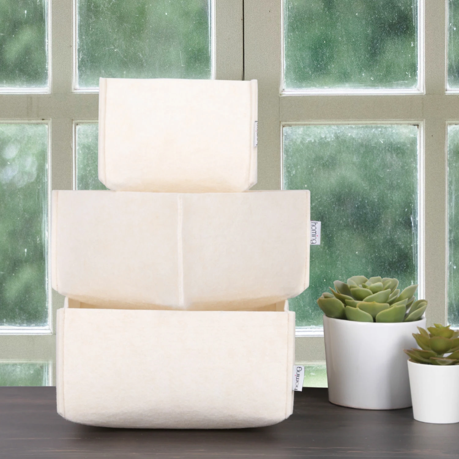 Set namiznih organizatorjev iz filca, krem, 3 kosi, Aberto Design HMY-6268