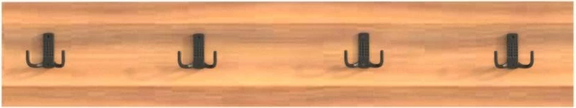 Stenski obešalnik s štirimi kljukami, rjav, Hanah Home