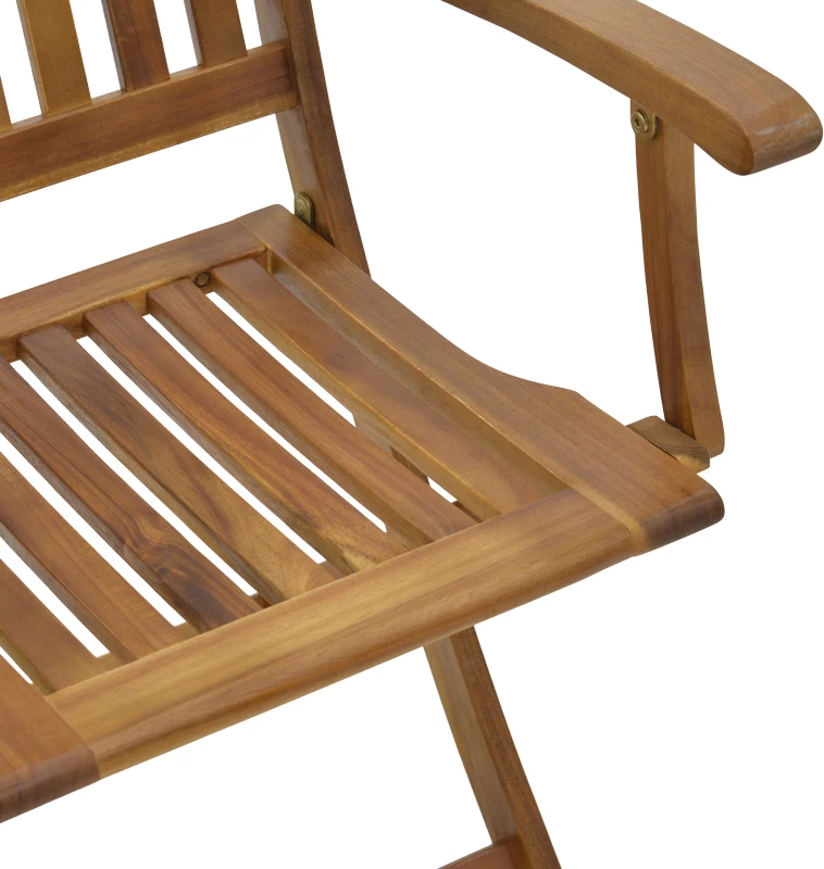 Zložljiv stol z naslonjali za roke, akacijev les, naraven, 53x60x90 cm