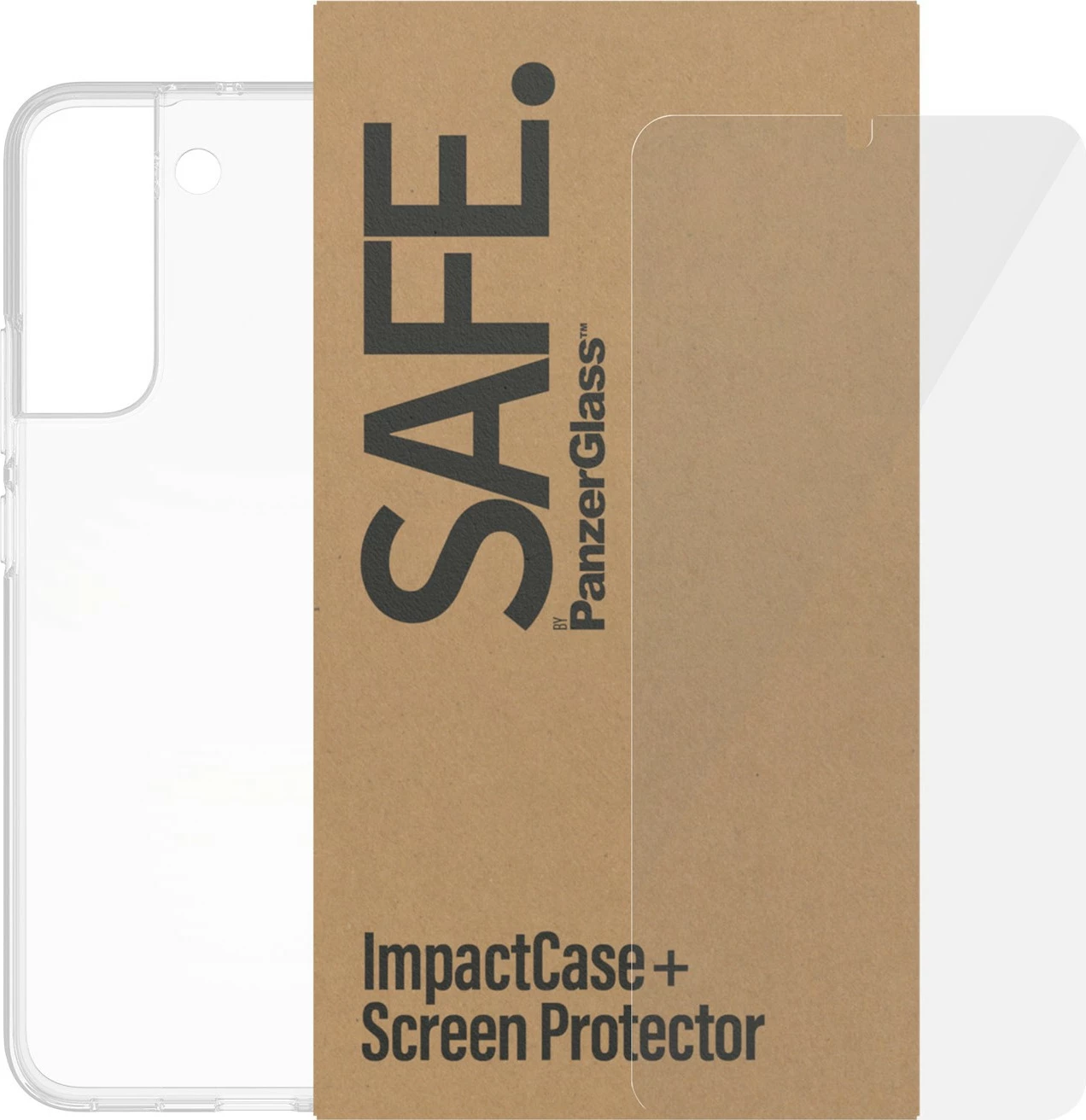 Prozoren zaščitni ovoj in zaščita zaslona PanzerGlass SAFE. za Samsung Galaxy S22 Plus 5G