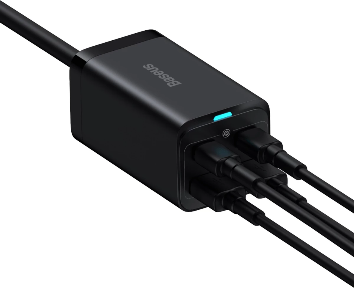 Univerzalni polnilec Baseus GaN3 Pro, 100 W, 2x USB-C, 2x USB-A, črn