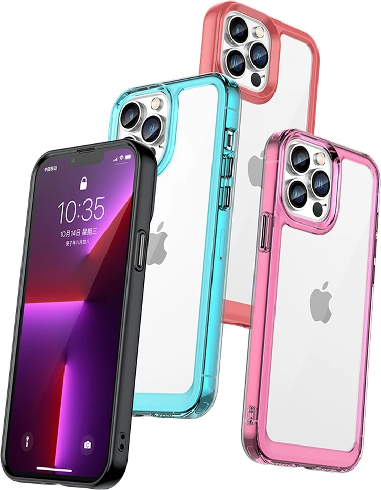 Zaščitna maska Hurtel Outer Space za iPhone 12 Pro Max, trda zadnja stran s tekočinsko okvirjem, modra