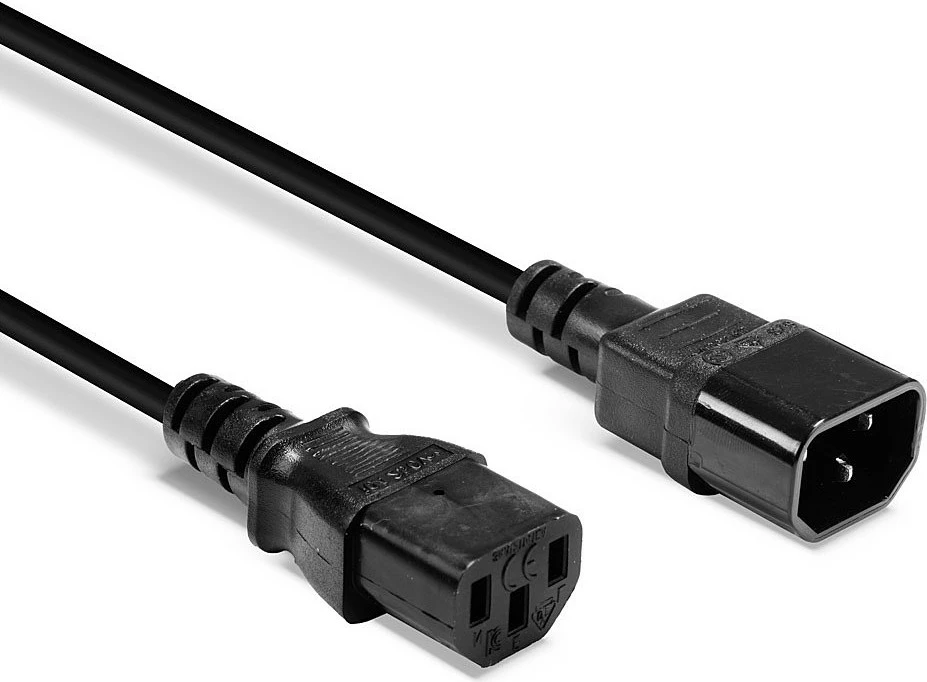Napajalni kabel IEC C14 na IEC C13, 0,5 m, črn, LINDY