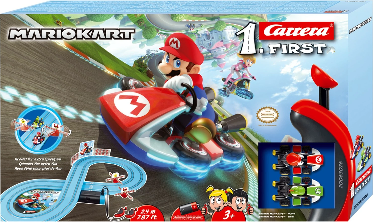 Set dirkališč in avtomobilčkov Nintendo Mario Kart, Carrera RC, plastika, 3+, moder, zelen, rdeč