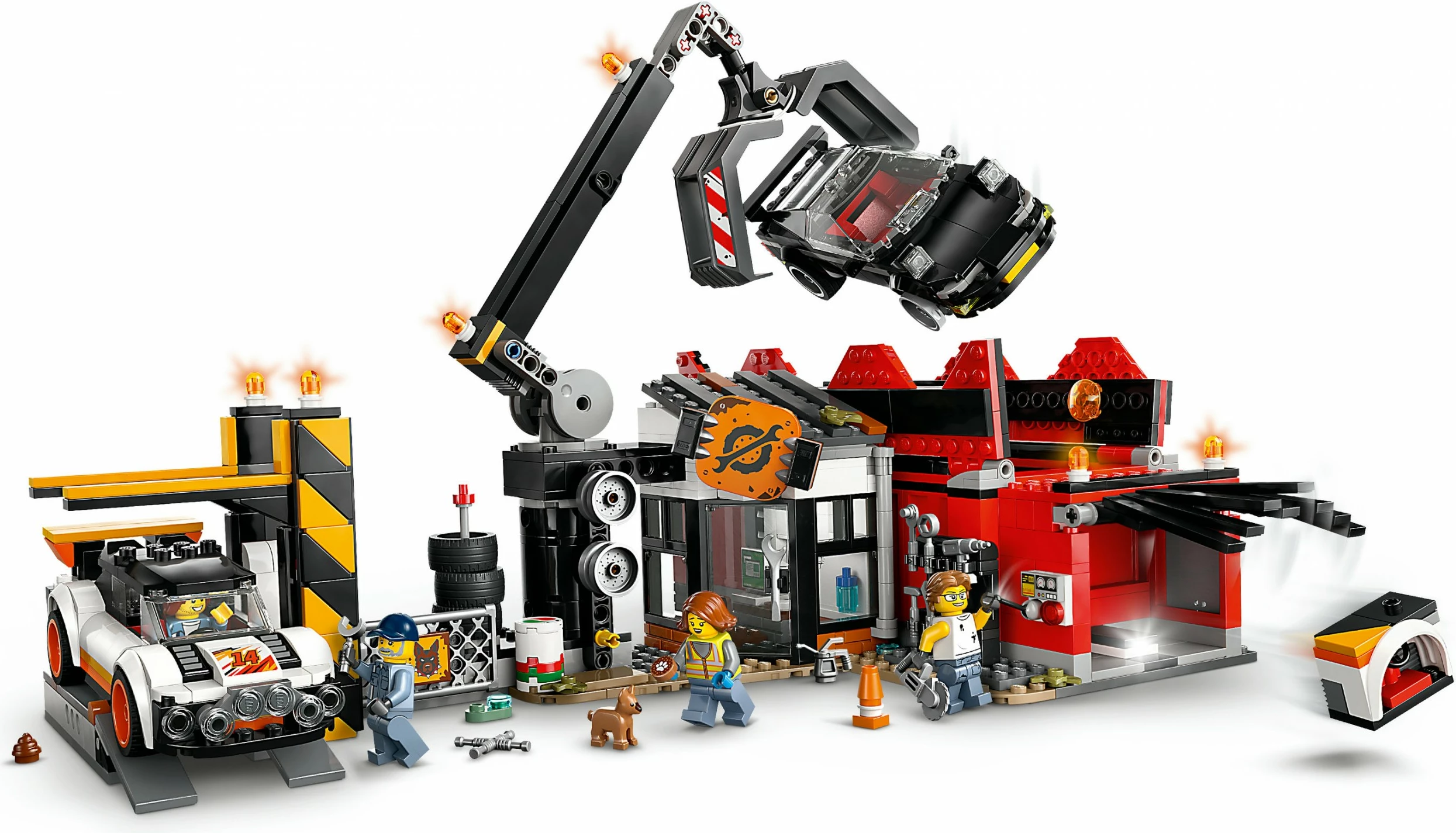 Set za sestavljanje s smetiščem in avtomobili LEGO City 60472, 871 kos, večbarven