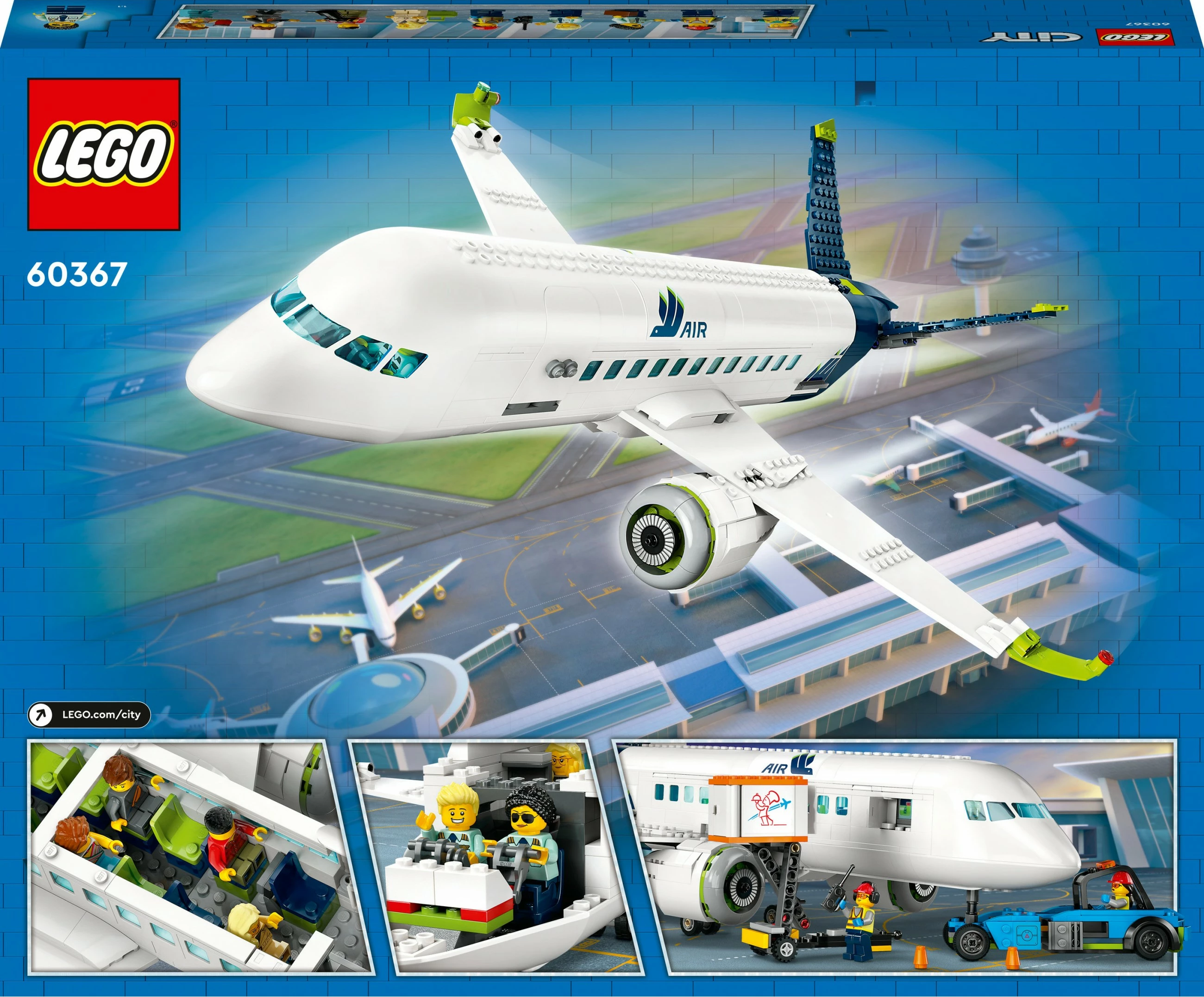 Set gradnje potniškega letala LEGO City, 913 kosa, večbarven