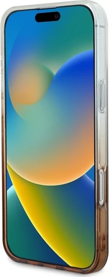 Ovitek za telefon IML Glitter Gradient MagSafe za iPhone 16, Guess, rjav