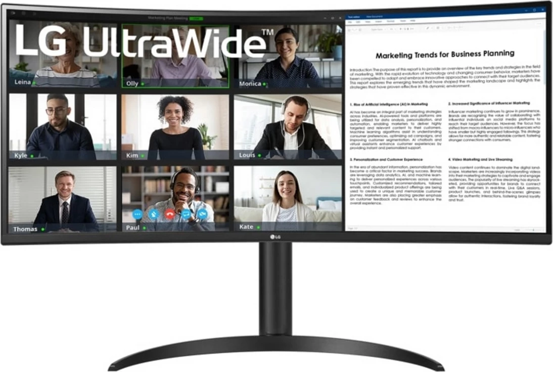 UltraWide 34-palčni monitor, LG 34WR55QK-B, črn