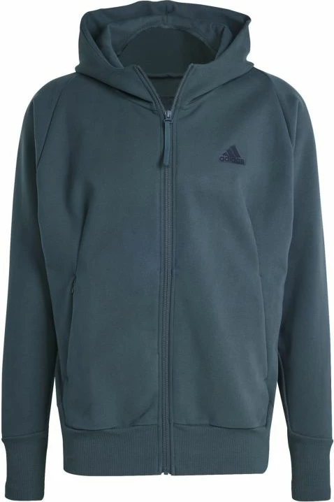 Duks z zadrgo in kapuco, adidas, moder (navy)