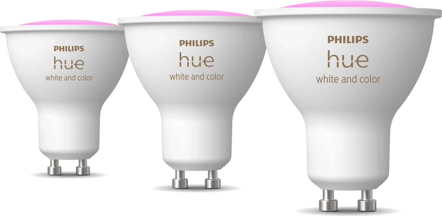 Spot za svetlobo z barvami Philips Hue GU10, paket 3, Bluetooth/Zigbee, bel