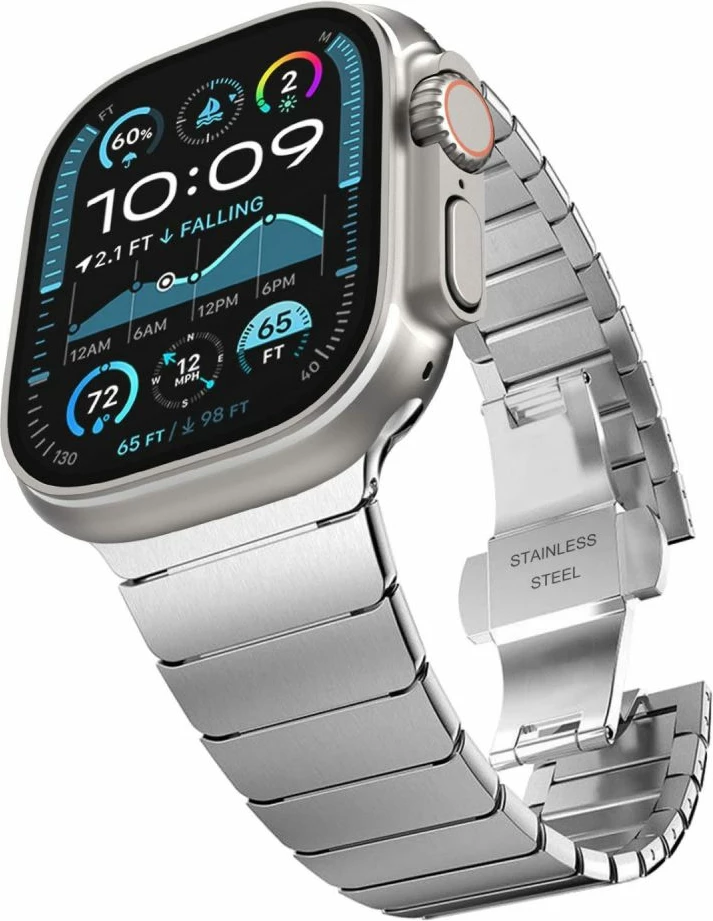 Metalni pašček LinkBand za Apple Watch 44/45/46/49 mm, Tech-Protect, srebrn