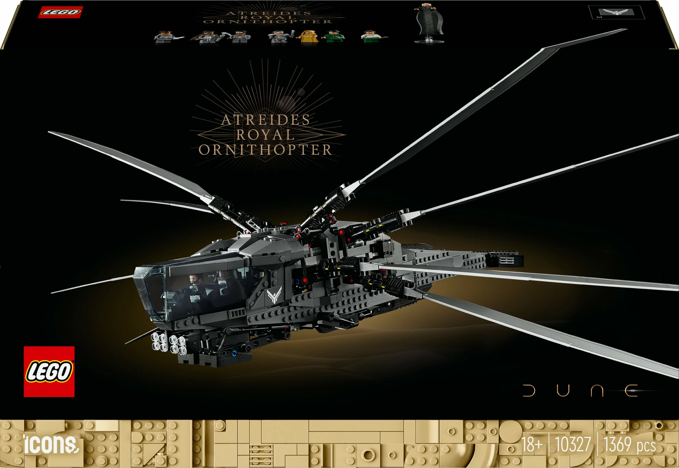 Komplet za sestavljanje Royal Ornithopter iz filma Dune, LEGO, 1369 kosov, večbarven