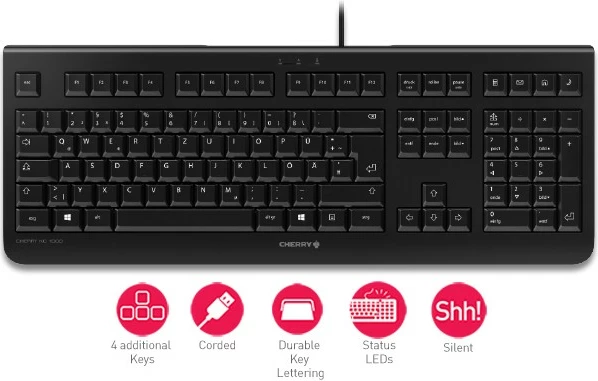 Polna tipkovnica Cherry KC 1000, USB, črna