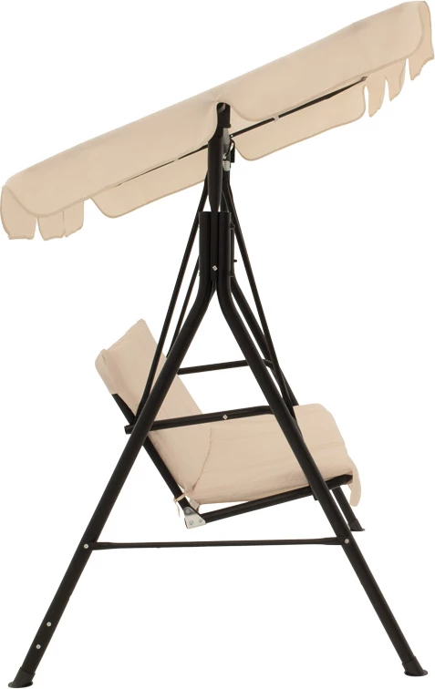 Vrtna gugalnica, kovinska, črna, tkanina bež, 170x110x153 cm Globo Pakoworld
