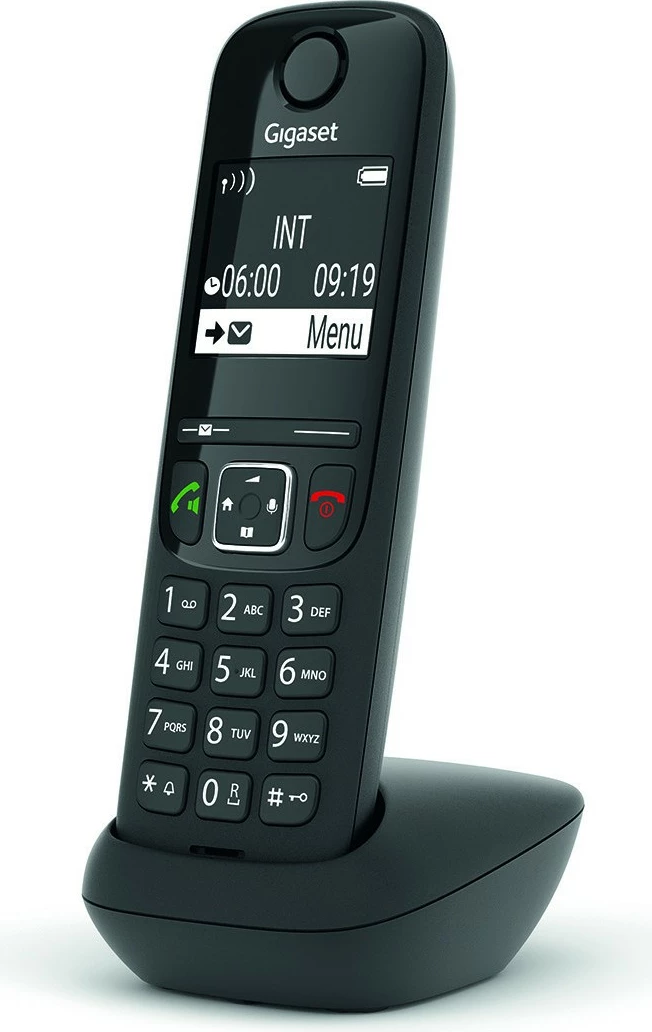 Brezžični telefon Gigaset AS690HX, 150 stikov, zvočnik, ID klica, črn