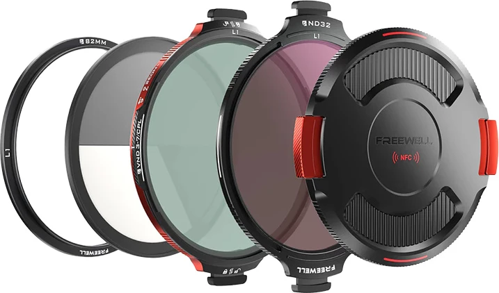 Set filtrov za kamero, VND3-7/CPL + ND32, mehanični sistem zaklepanja, 82 mm, Freewell FW-L1-ALD