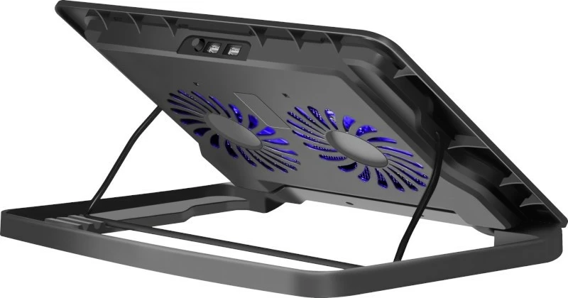 Hladilna podloga za prenosnik Defender NS-503, 15,6"–17", 2x USB, kovina, črna