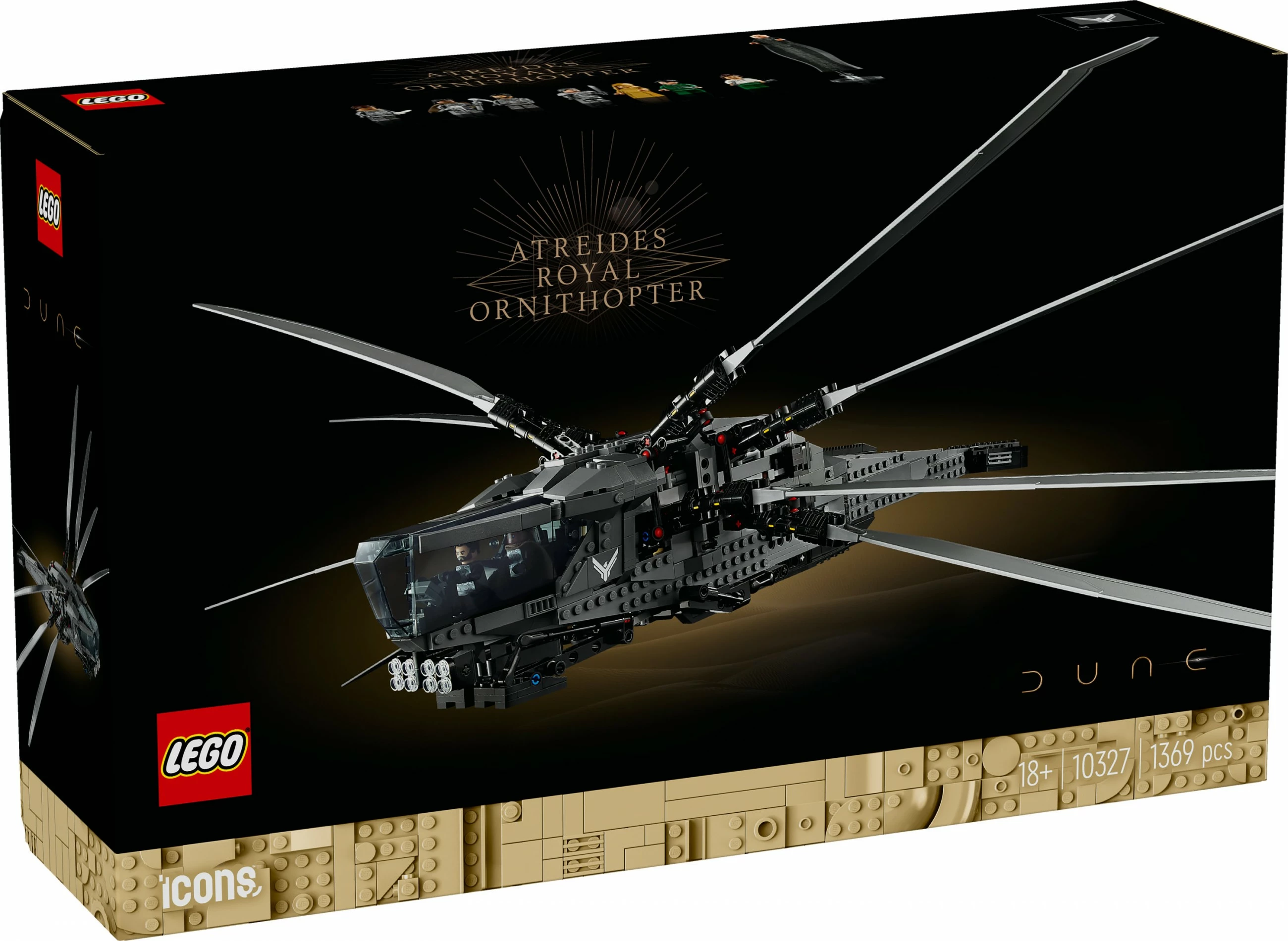Komplet za sestavljanje Royal Ornithopter iz filma Dune, LEGO, 1369 kosov, večbarven