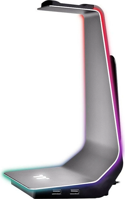Držalo za slušalke Thermaltake ARGENT HS1 RGB, aluminij, 2x USB, večbarvna osvetlitev, črno/sivo