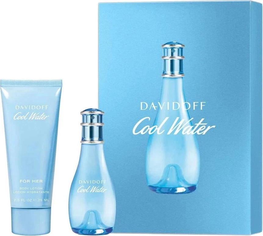 Eau de Toilette set za ženske, Davidoff Cool Water Woman 30 ml + Body Balm 75 ml