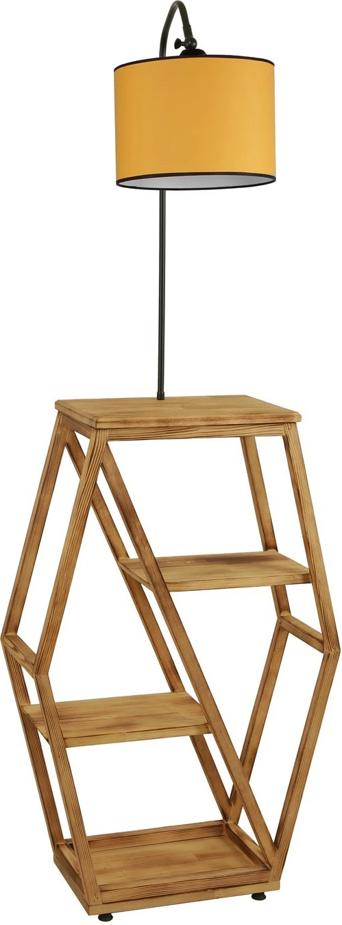 Stojalna svetilka z poličo za knjige, rumena, Opviq 8526-7