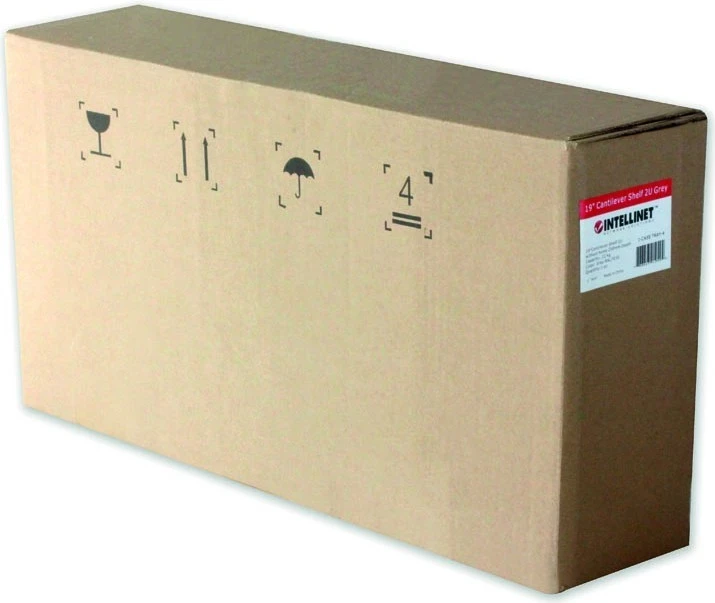 Police za ohišje 2U 400 mm Intellinet 919562 za 19", z dvema točkama pritrditve, perforirana, črna