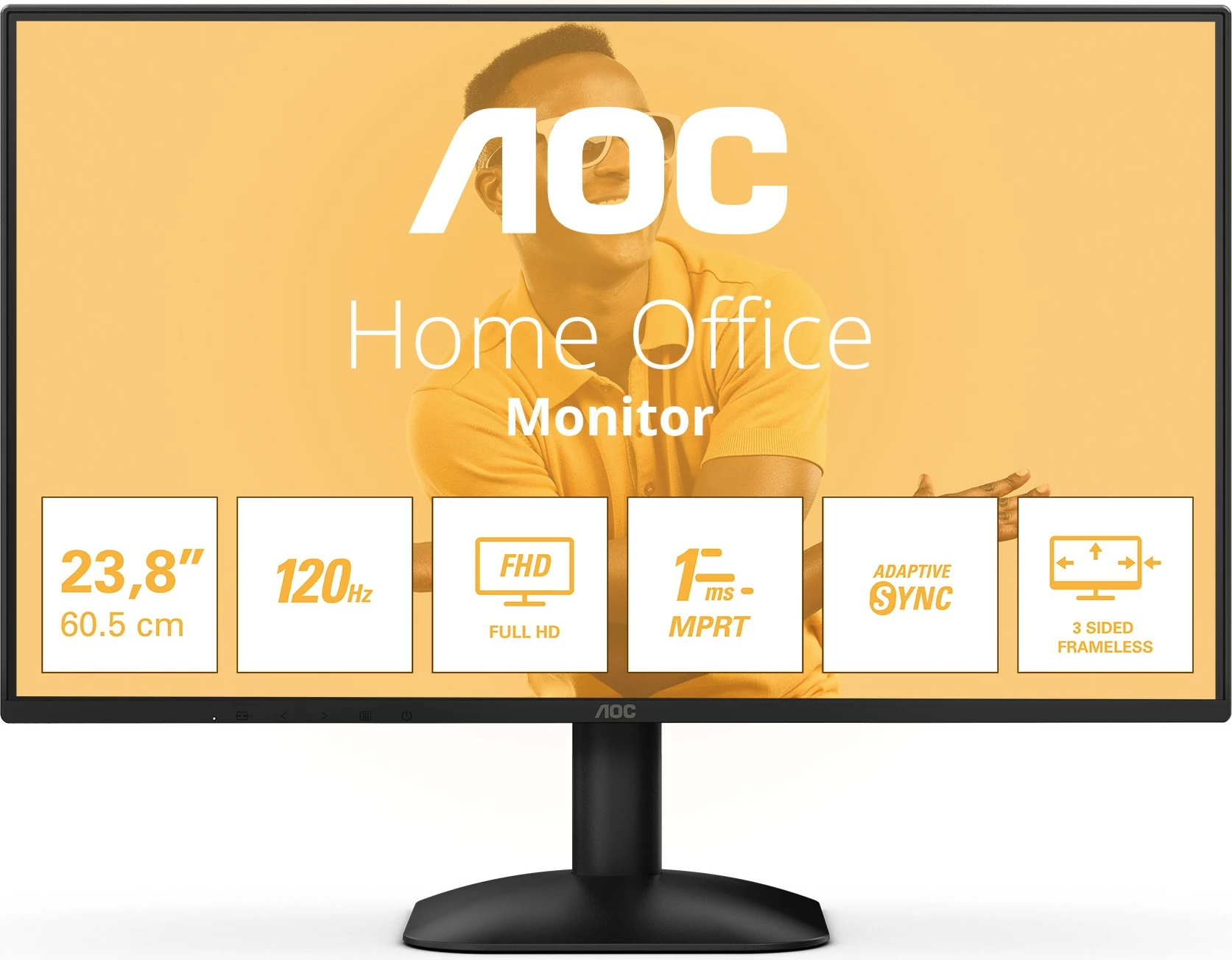 Monitor 23,8-inch IPS Full HD, 120 Hz, črn AOC 24B31H