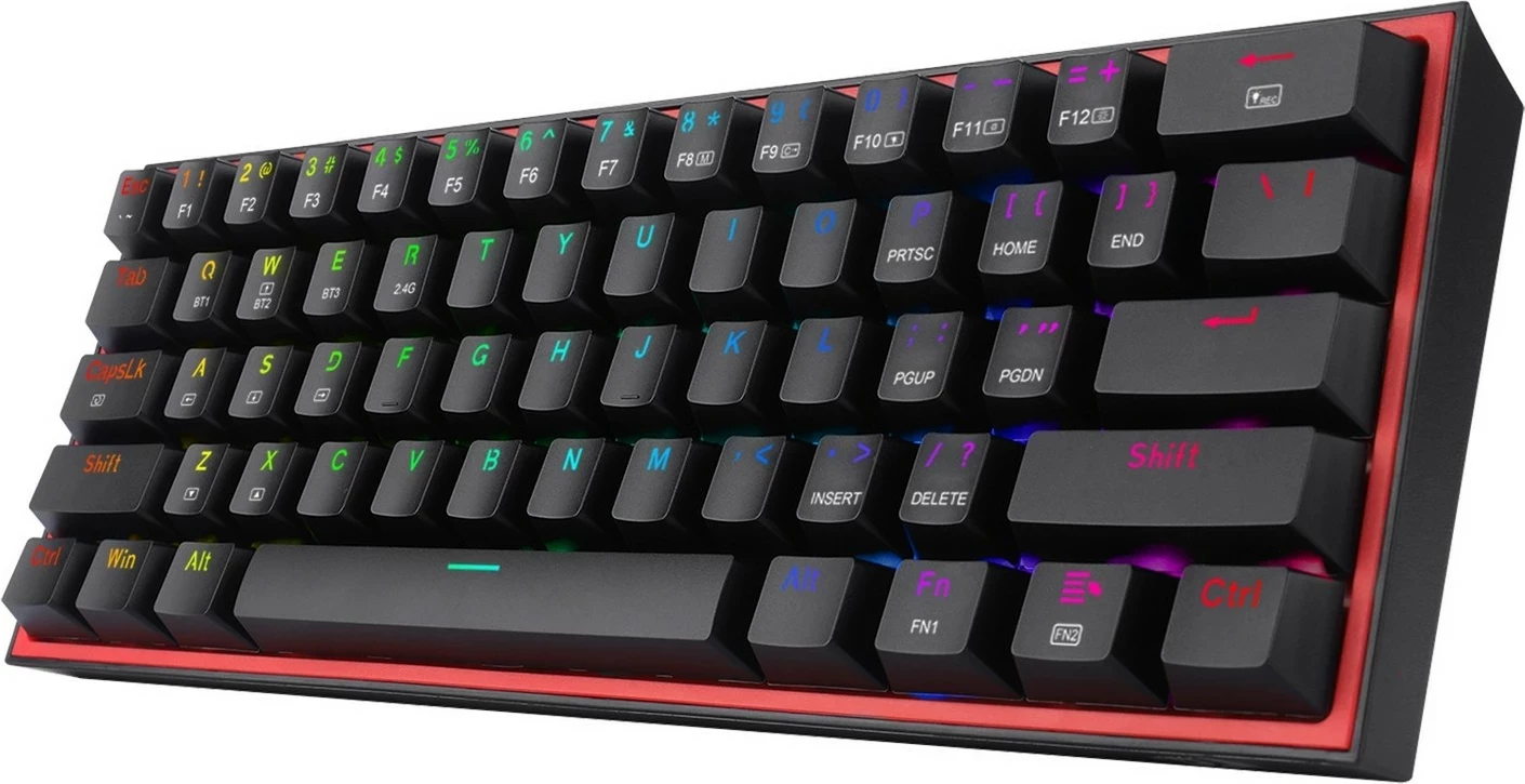 Mekani igralni/uradni RGB brezžični/žični tipkovnica Redragon K616 Fizz PRO, Red switch, črna
