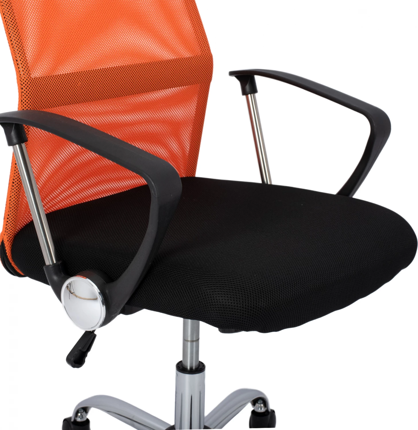 Pisarniški stol FH1000.02 Črna Oranžna Mreža kromirane noge 61x58x118