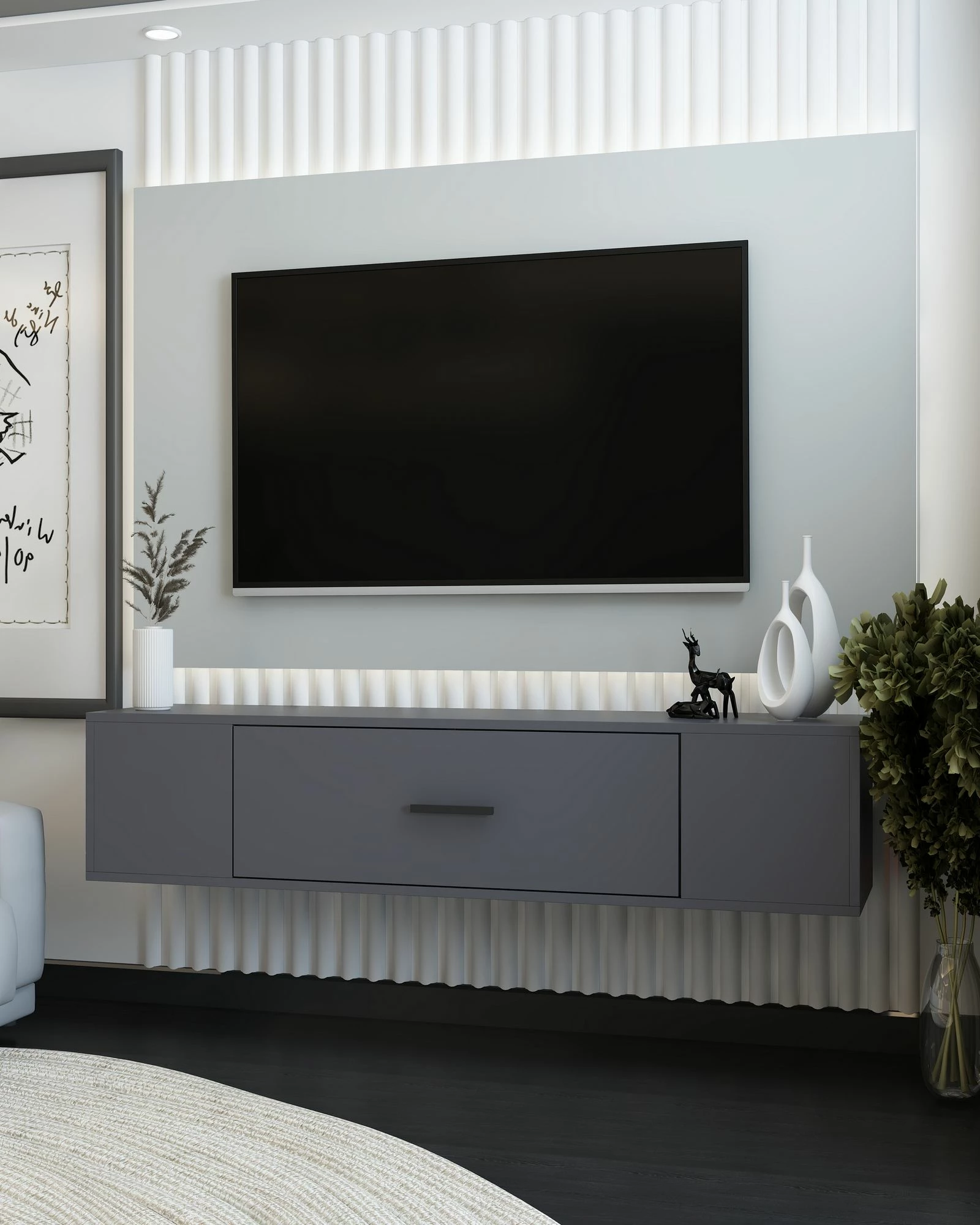 Komoda za tv, antracitna, Skye Decor Kodaks