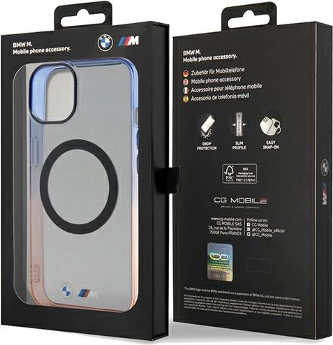 Ovitek Gradient Bumper MagSafe za iPhone 15 Plus / 14 Plus, BMW, siv