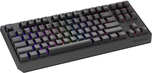 Mehanska brezžična tipkovnica z RGB osvetlitvijo Genesis Thor 230 TKL, Outemu Silent Lemon, črna