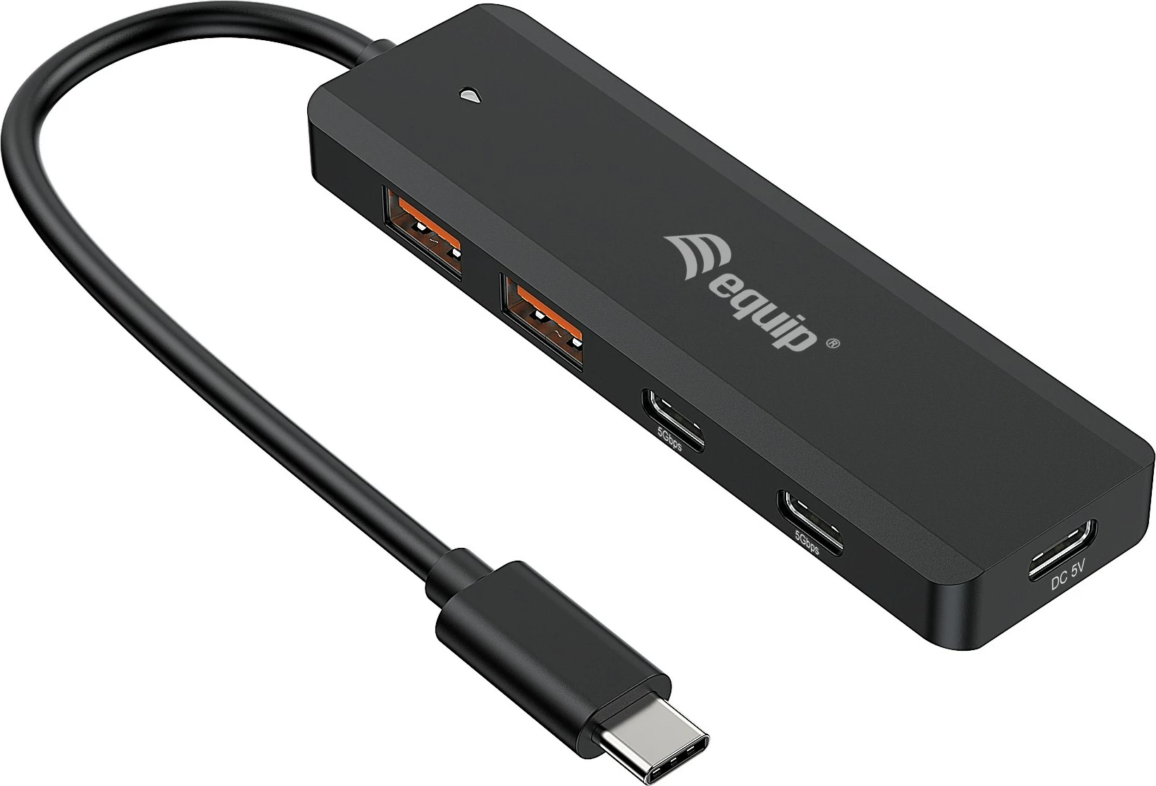 USB razdelilec Equip 128966, 4 priključki, USB-C/USB-A, 10Gbps, črn